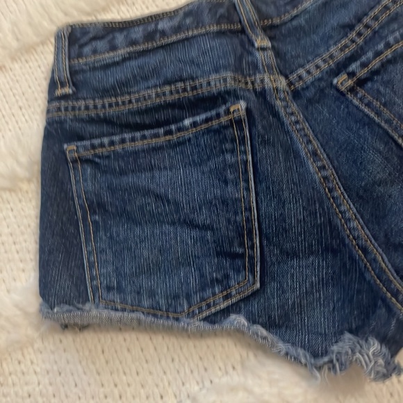 Mossimo High waisted denim jeans shorts fringe Junior women’s size 1 - Picture 9 of 11